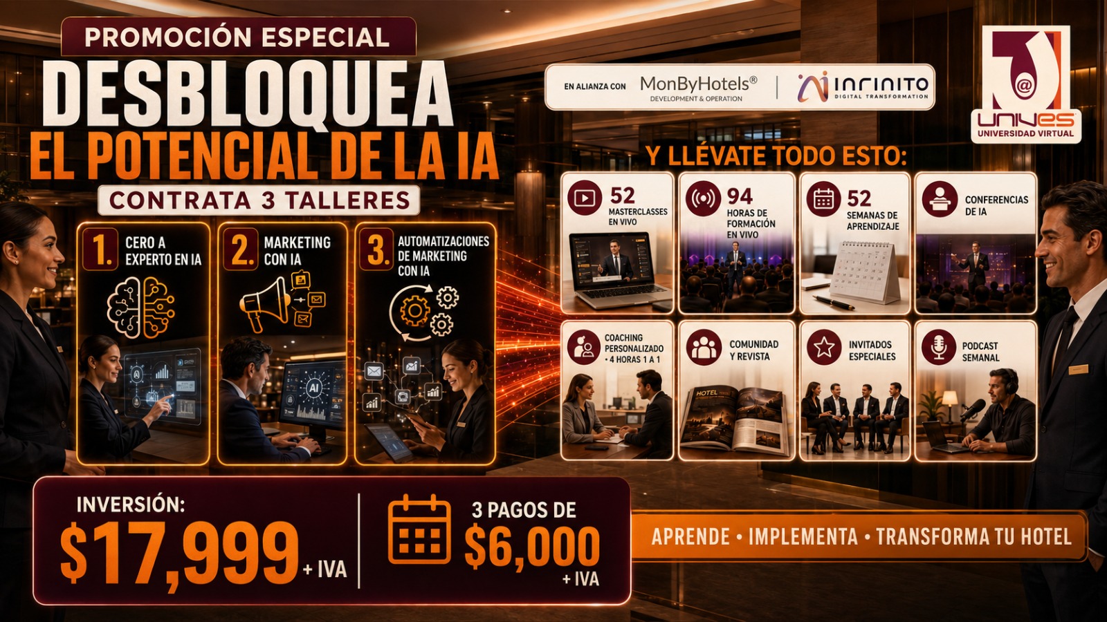 3 Talleres + Ecosistema completo de iA